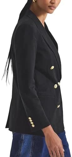 Derek Lam 10 Crosby Women's Walter Double Breasted Jacket, Black, 16 | Feminine tailored blazer for women thumbnail 4