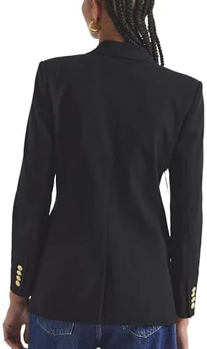 Derek Lam 10 Crosby Women's Walter Double Breasted Jacket, Black, 16 | Feminine tailored blazer for women thumbnail 2