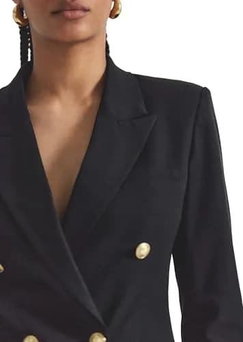 Derek Lam 10 Crosby Women's Walter Double Breasted Jacket, Black, 16 | Feminine tailored blazer for women thumbnail 3