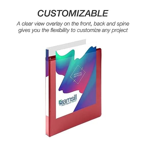 Samsill 0.5 Inch D-Ring Binder, Red, 12 Pack | Heavy-Duty Recycled Chipboard for 600 Sheets thumbnail 6