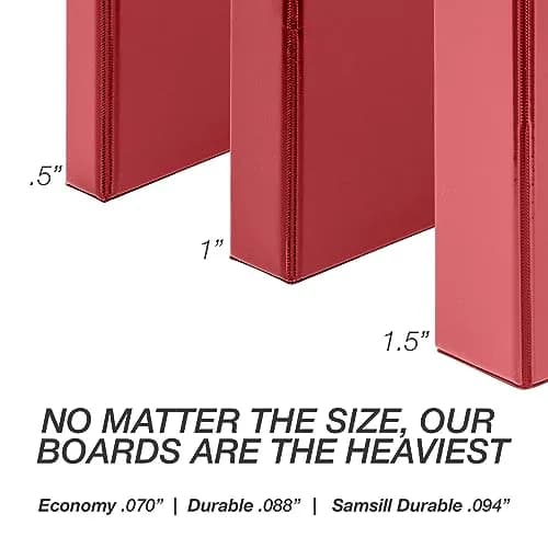 Samsill 0.5 Inch D-Ring Binder, Red, 12 Pack | Heavy-Duty Recycled Chipboard for 600 Sheets thumbnail 8