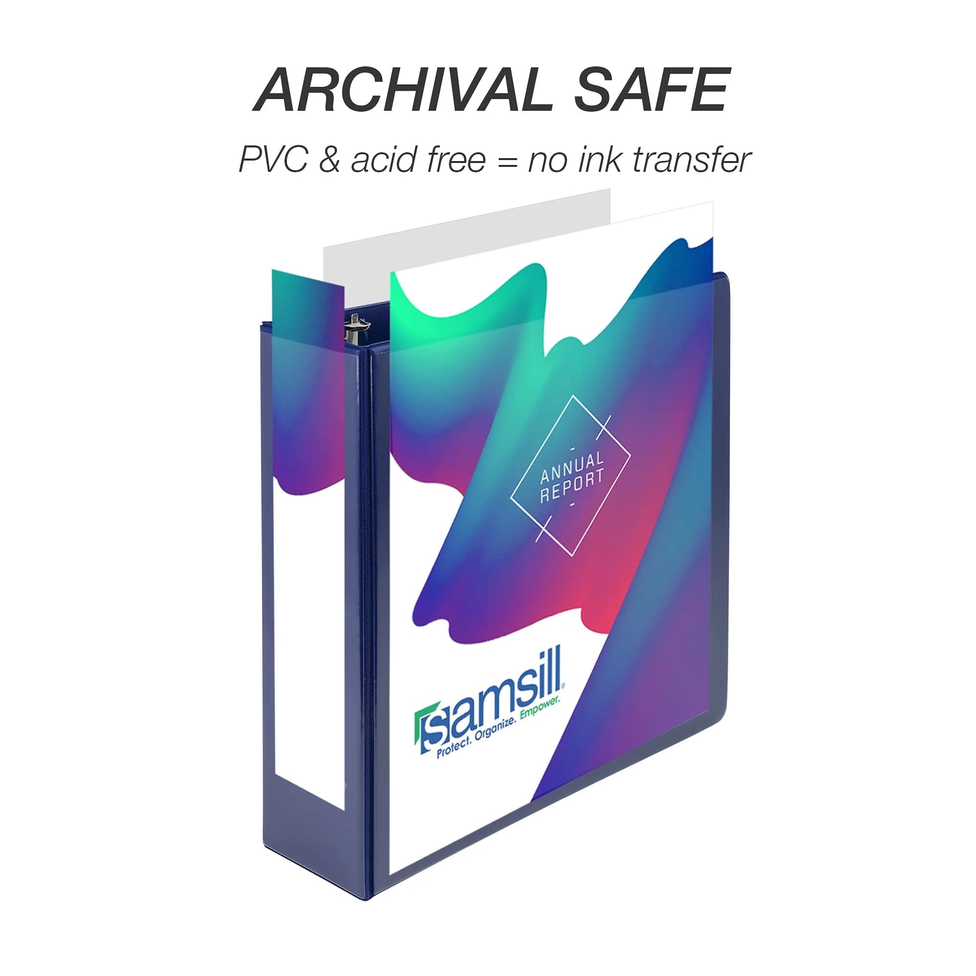 Samsill 3 Inch D-Ring Binder, Blue, 12 Pack | Holds 600 Sheets, 100% Recycled Chipboard - view 5