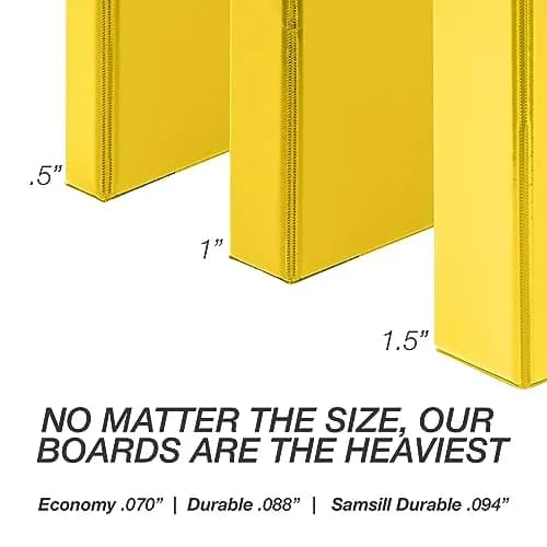 Samsill Yellow 12 Pack 0.5 Inch D-Ring Binder | Holds 125 Sheets, Recycled Chipboard thumbnail 8