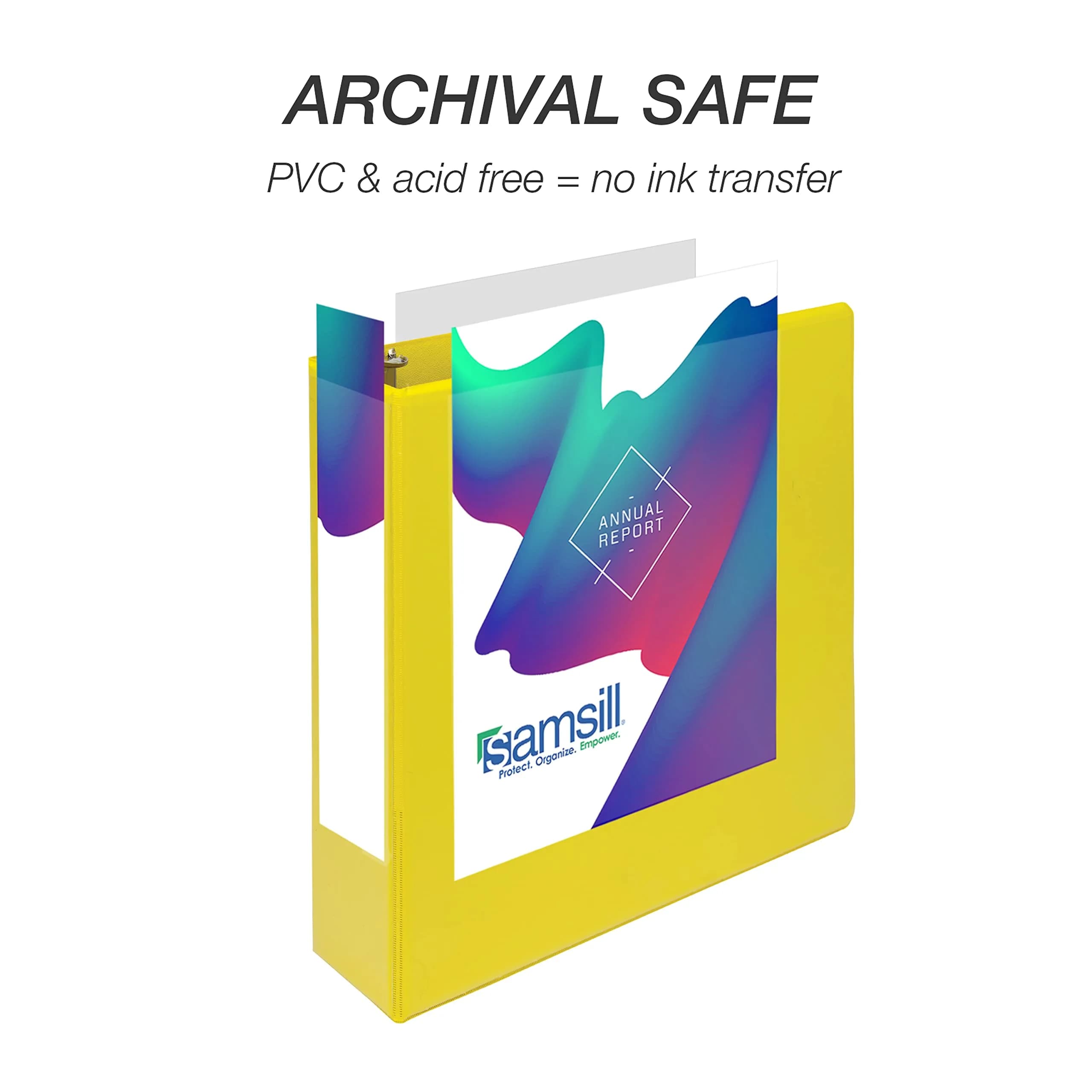 Samsill Durable 5.1cm (2 inch) 3 Ring Binder, D Ring Binder, 12 Pack Yellow | Recycled Chipboard for Office & School - view 5