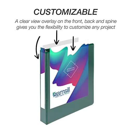 Samsill Durable 1 Inch 3 Ring D-Ring Binder, Green, 12 Pack | Holds 600 Sheets thumbnail 4