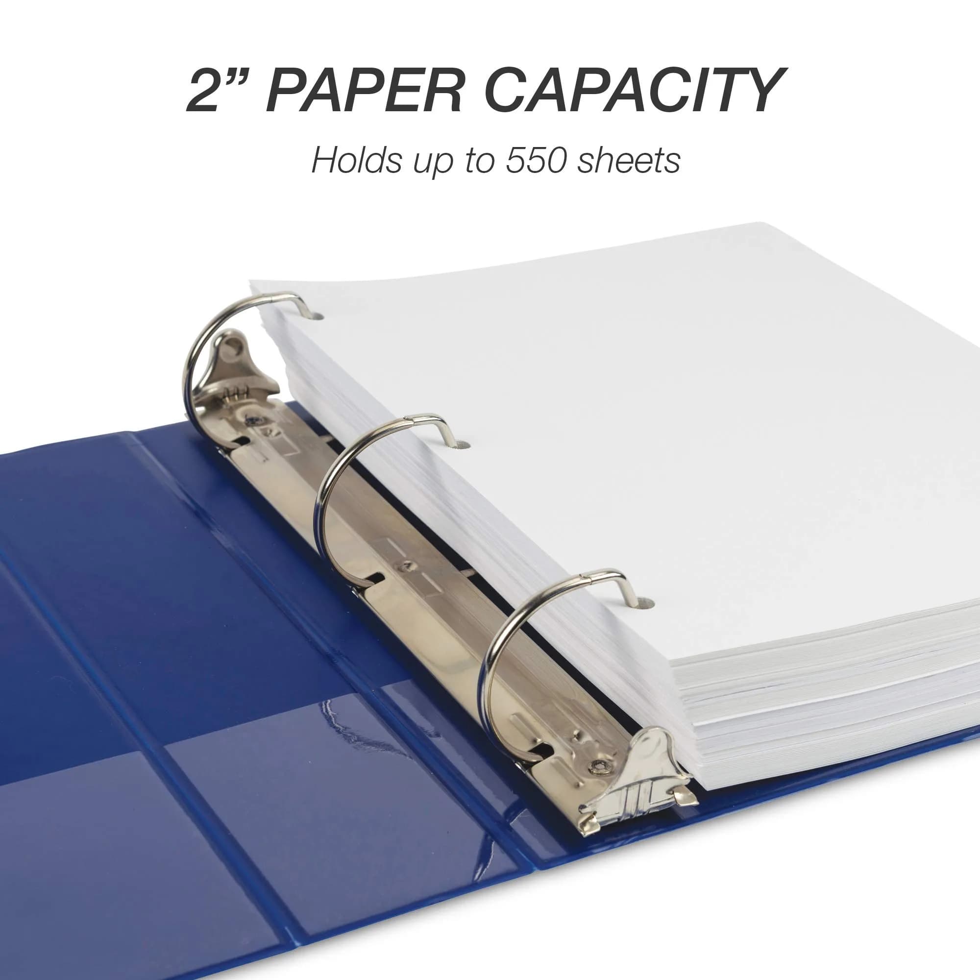 Samsill Durable 5.1cm (2 inch) 3 Ring Binder, D Ring Binder, 12 Pack Blue | Recycled Chipboard for Office & School - view 3