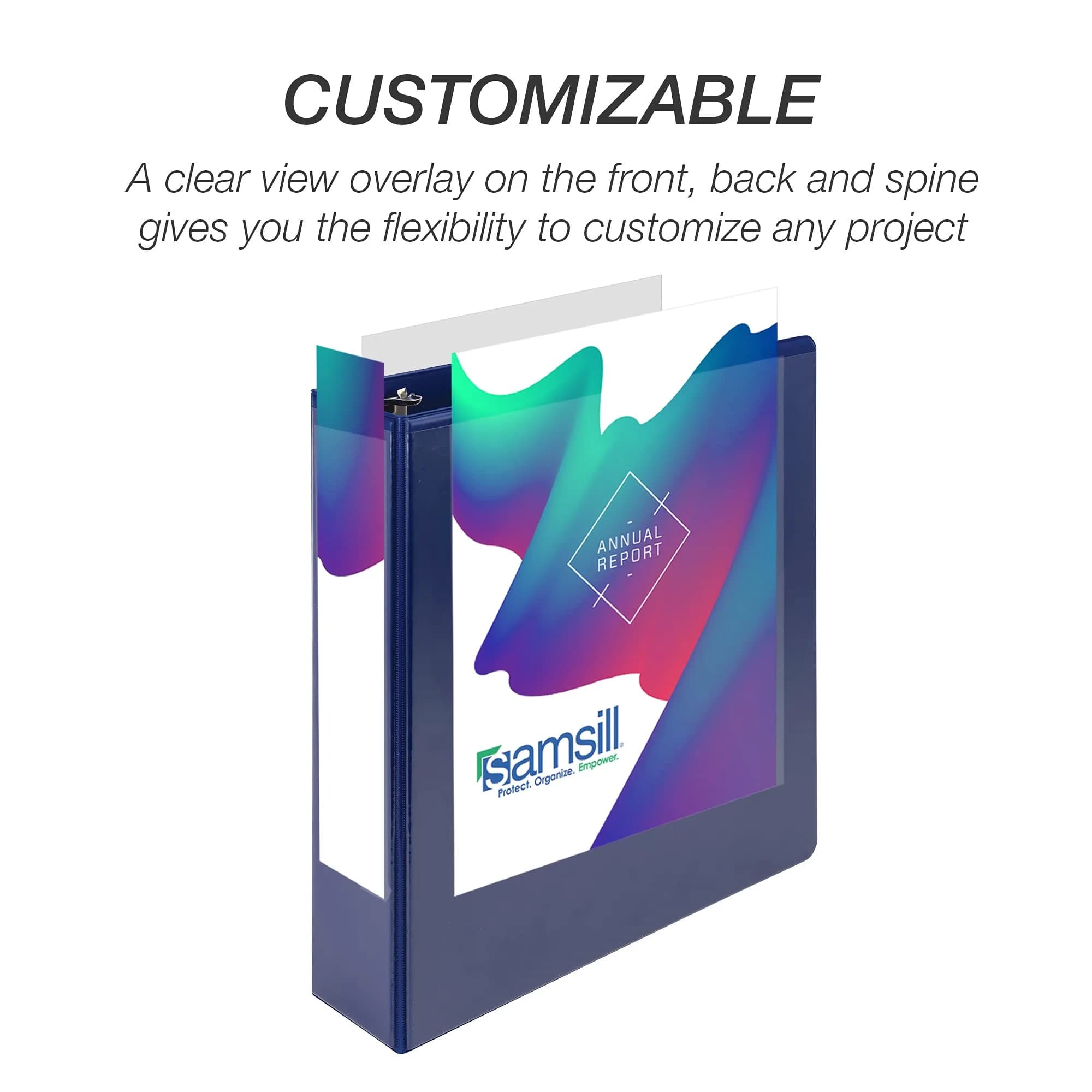 Samsill Durable 5.1cm (2 inch) 3 Ring Binder, D Ring Binder, 12 Pack Blue | Recycled Chipboard for Office & School - view 6