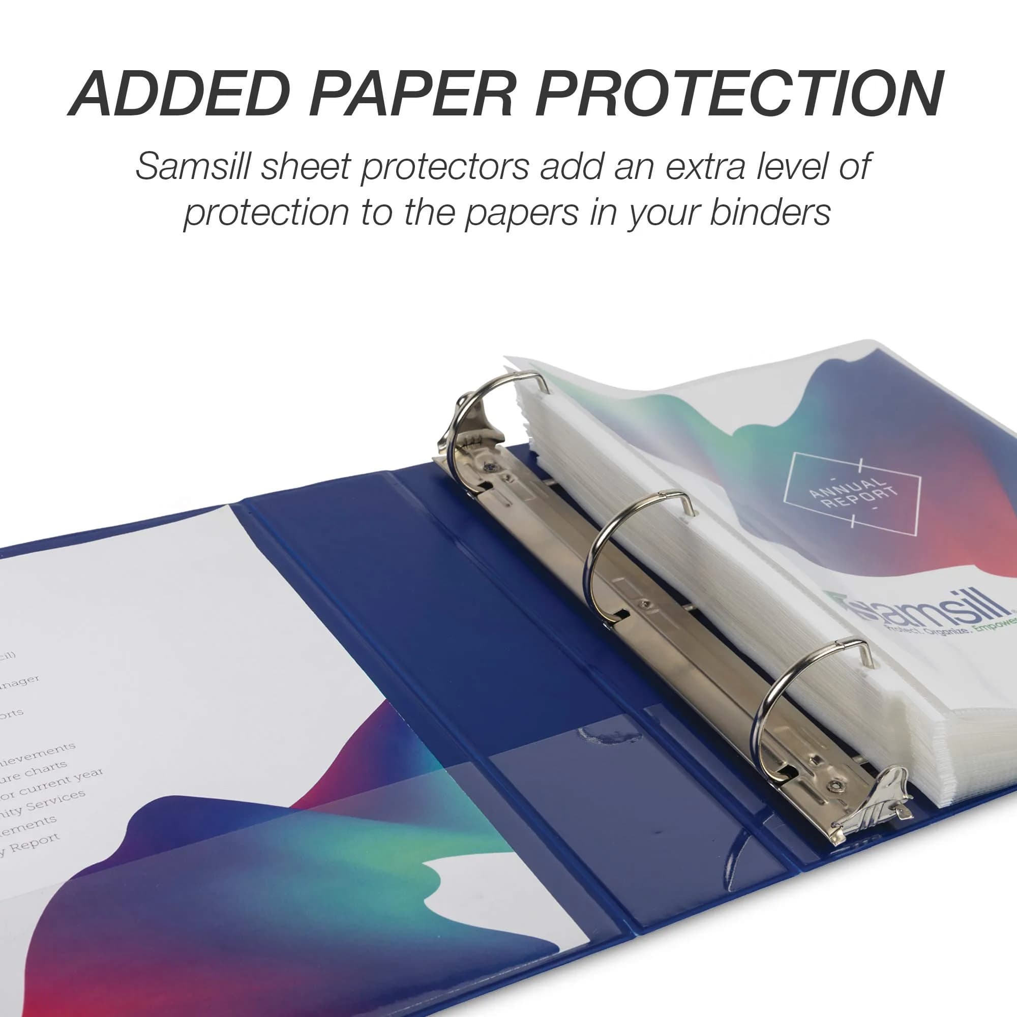 Samsill Durable 5.1cm (2 inch) 3 Ring Binder, D Ring Binder, 12 Pack Blue | Recycled Chipboard for Office & School - view 7