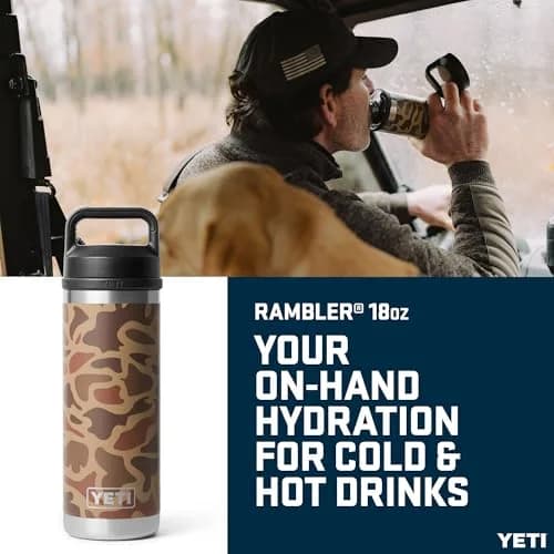 YETI Rambler Bottle Chug 18 oz | Vacuum Insulated Stainless Steel, Wetlands Camo thumbnail 2