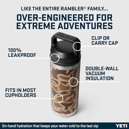 YETI Rambler Bottle Chug 18 oz | Vacuum Insulated Stainless Steel, Wetlands Camo thumbnail 3