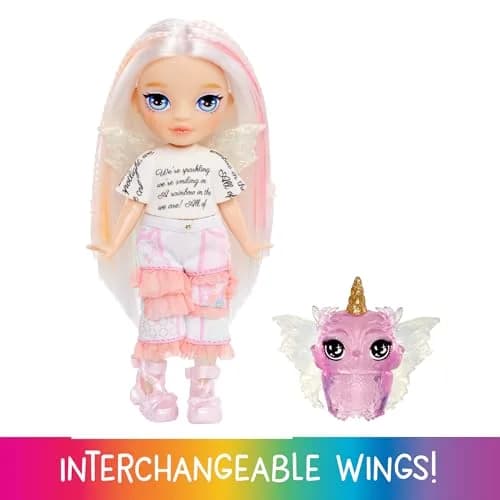 Rainbow High Littles Opal Fairy Doll 5.5" (14cm) with Fantasy Owl Pet & Wings | Kids Gift 4+ thumbnail 2