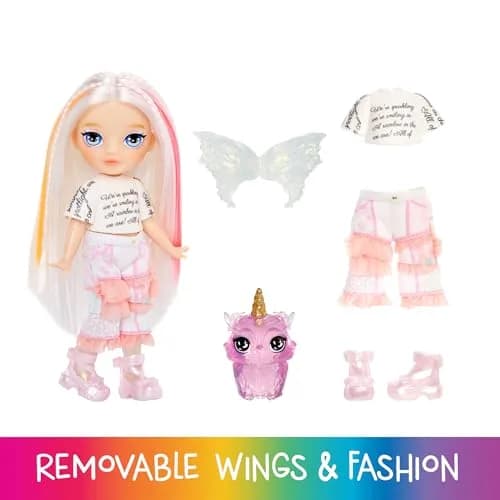 Rainbow High Littles Opal Fairy Doll 5.5" (14cm) with Fantasy Owl Pet & Wings | Kids Gift 4+ thumbnail 3