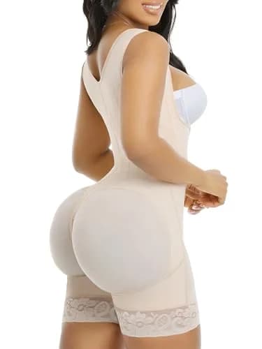 YIANNA Fajas Colombianas Shapewear for Women Tummy Control,YA7306-Beige-L | Body Shaper with Steel Bones & Zipper thumbnail 2