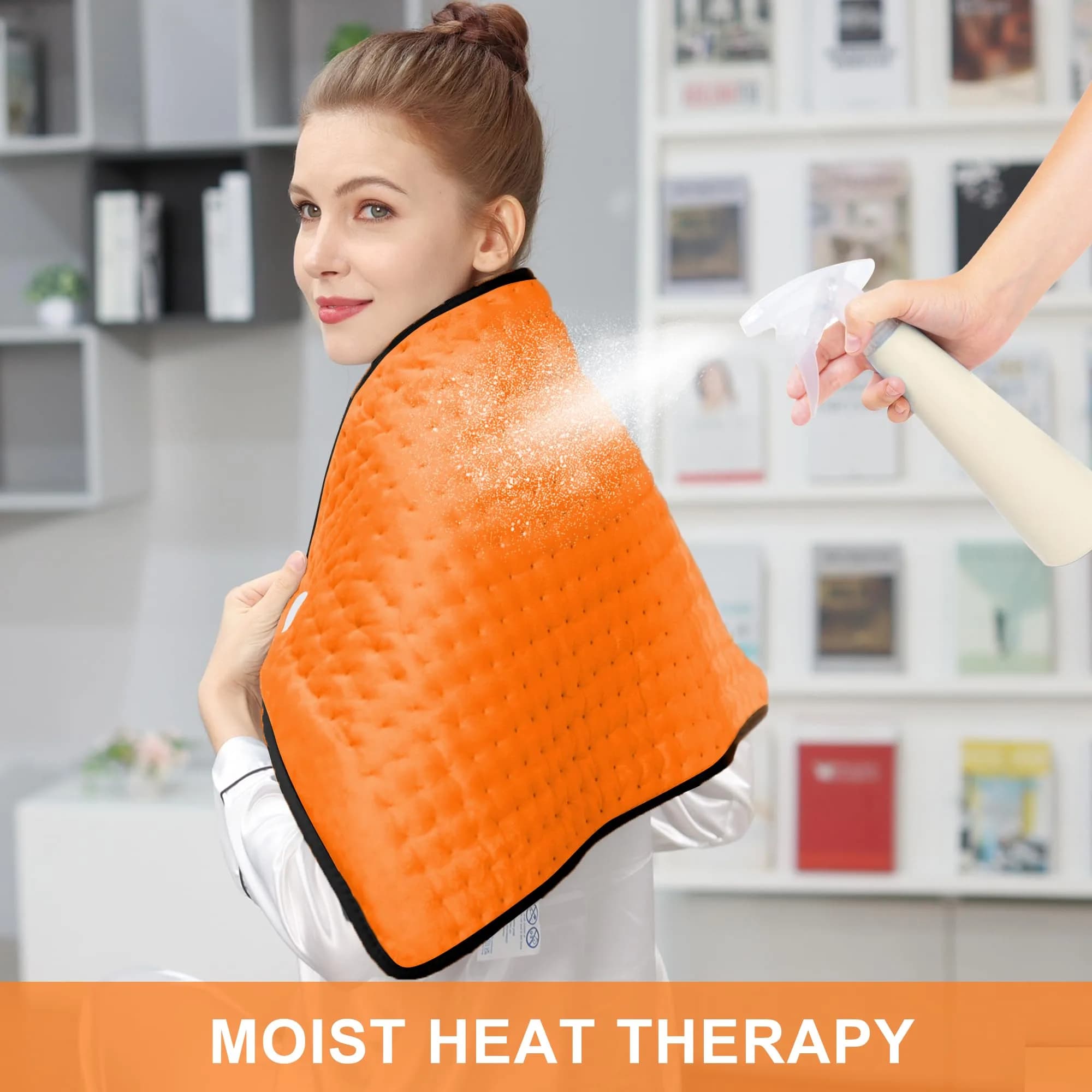 Deepsoon Orange Black Electric Heating Pad 33x17 Inch | Targeted Pain Relief with Auto Shut-Off - view 4