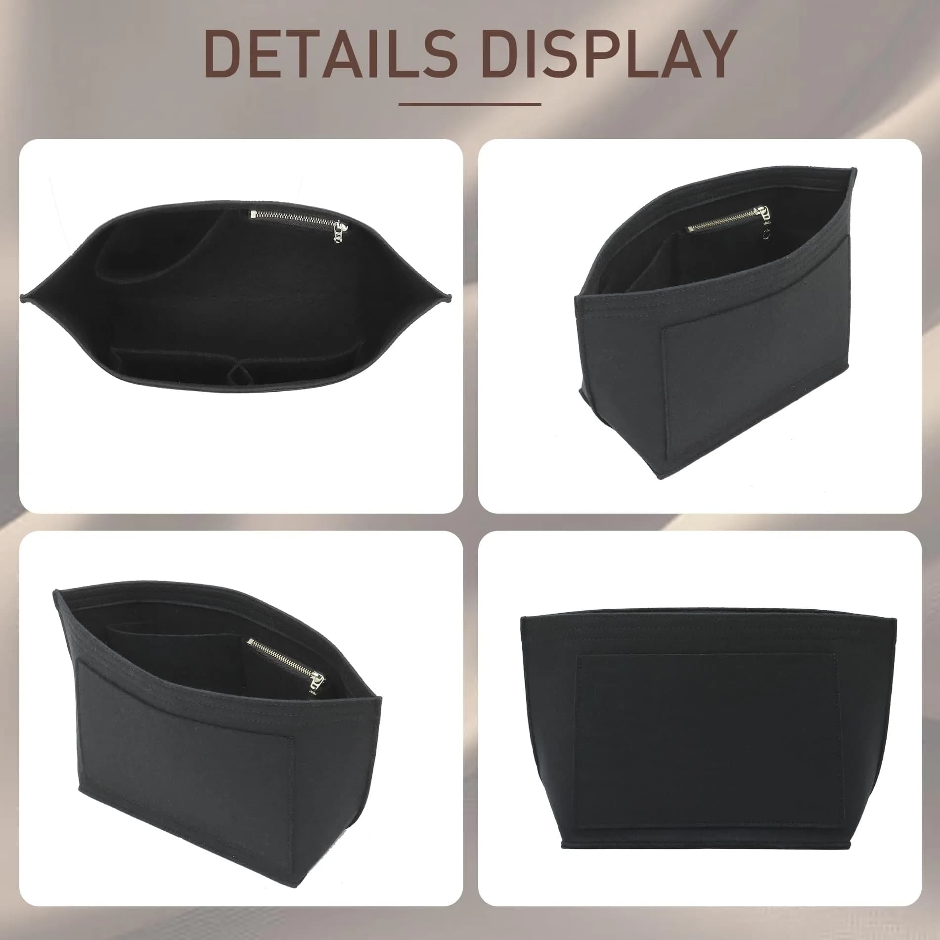 Doxo Felt Purse Organizer Insert for Longchamp Le Pliage Small, Black 21.5cm (8.5 inches) | Keeps Bags Structured - view 8