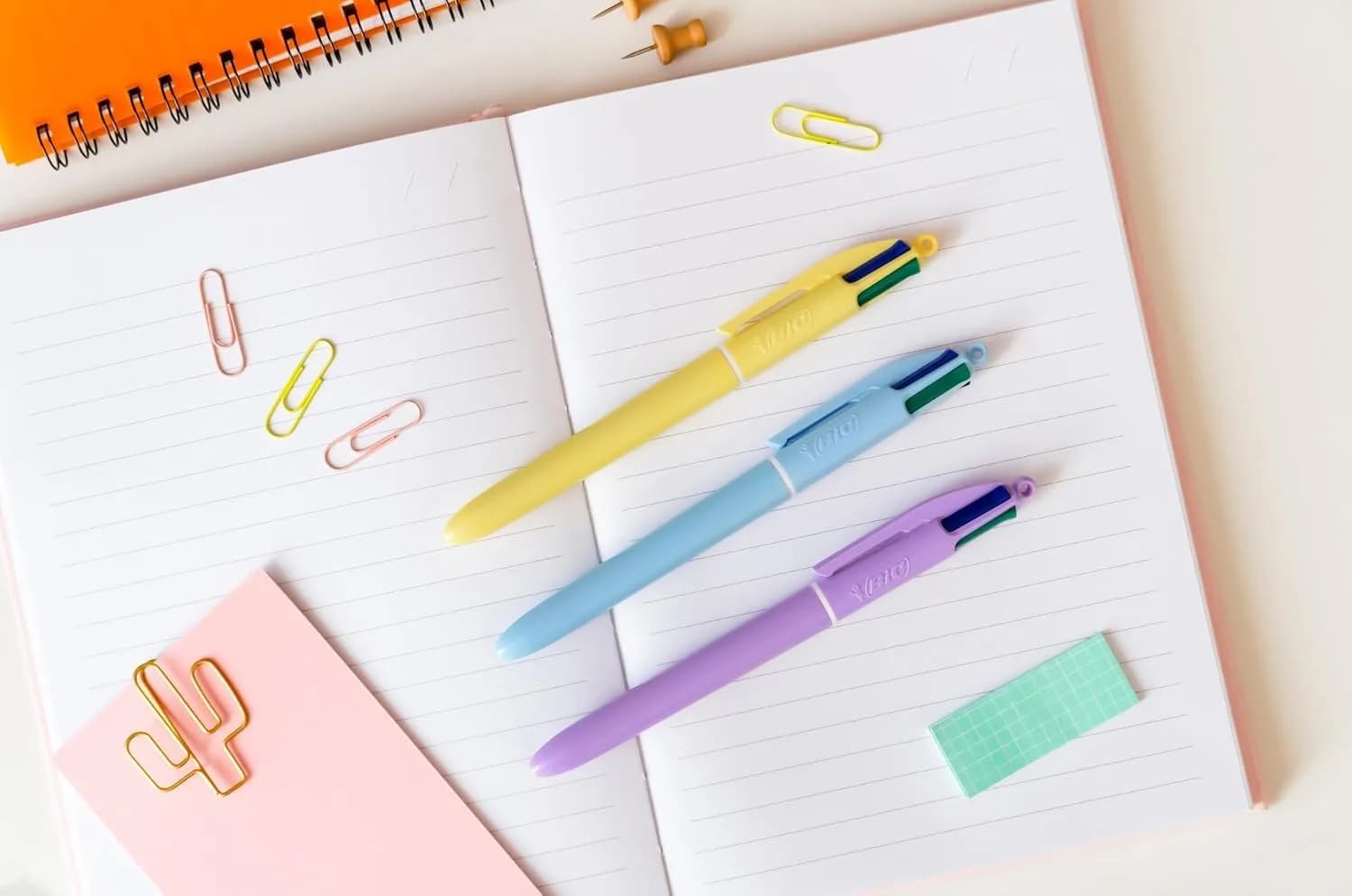 BIC 4 Color Pen Set with Pastel Barrels | 1.0 mm Medium Point, 3-Count Pack - view 3