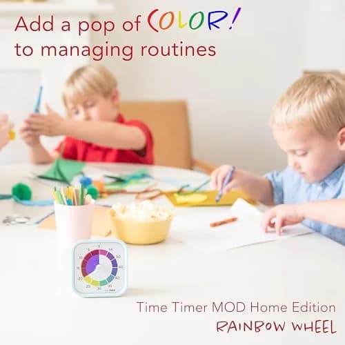 Time Timer MOD Home Edition Rainbow Wheel Visual Countdown Timer 60 Minute | Silent Operation for Kids & Students thumbnail 2