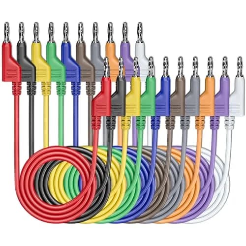Goupchn Stackable Banana to Banana Plug Test Leads 1m (3.3ft) | 1000V 15A 10-Color Set thumbnail 1