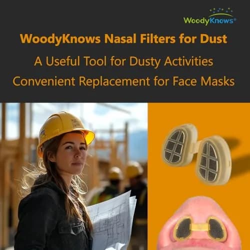 WoodyKnows Nasal Filters for Dusty Activities, Small Size, 52 Replacements | Discreet Nose Air Filter for Industrial Work & Housekeeping thumbnail 2