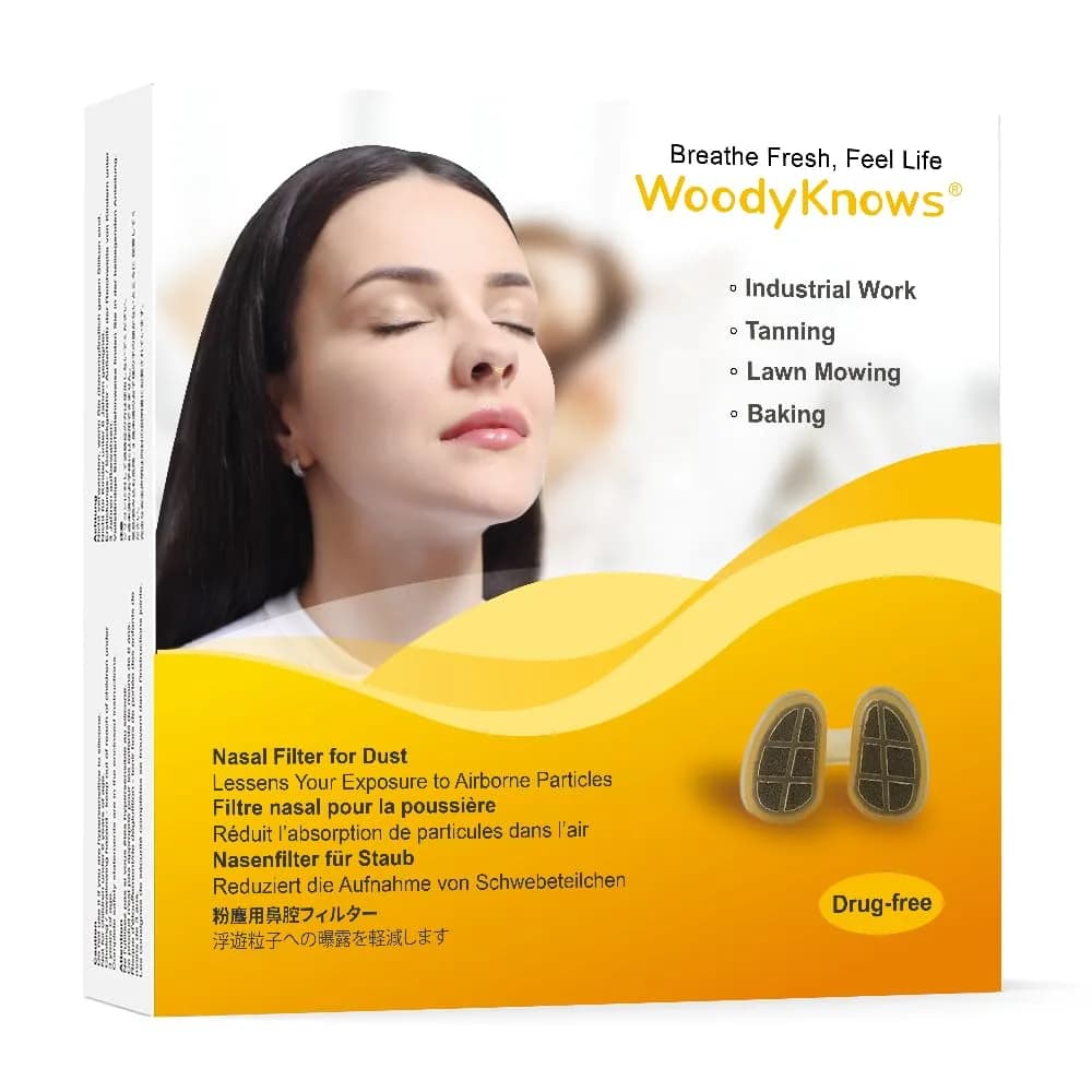 WoodyKnows Nasal Filters for Dust, X-Large (52 Count) | Discreet Nose Air Filter for Dusty Activities — Regular XL