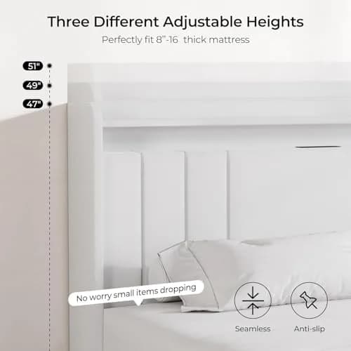 Koorlian Queen Size Upholstered Bed Frame with Storage & RGB LED | 4 Drawers, USB & Type-C Charging thumbnail 6