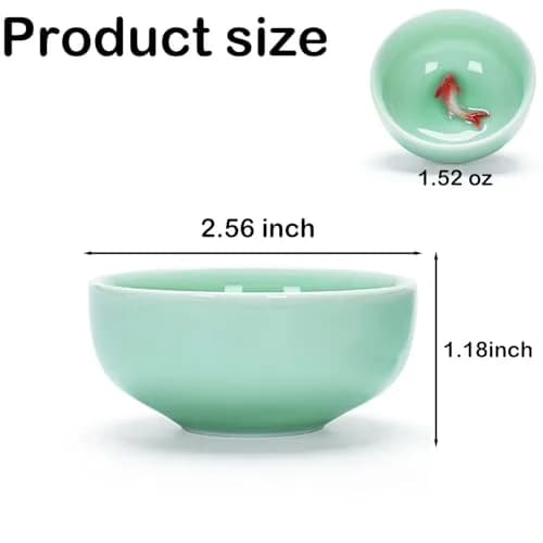 Fashion & Lifestyle Set of 6 Chinese Handmade Ceramic Kung Fu Tea Cups | 1.52 oz/45 ML, Porcelain Teaware thumbnail 4
