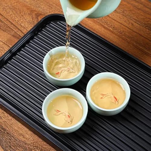 Fashion & Lifestyle Set of 6 Chinese Handmade Ceramic Kung Fu Tea Cups | 1.52 oz/45 ML, Porcelain Teaware thumbnail 2