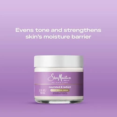 Shea Moisture Melanin Care Night Repair Cream 59 ml (2 oz) | Strengthens Skin's Moisture Barrier thumbnail 3