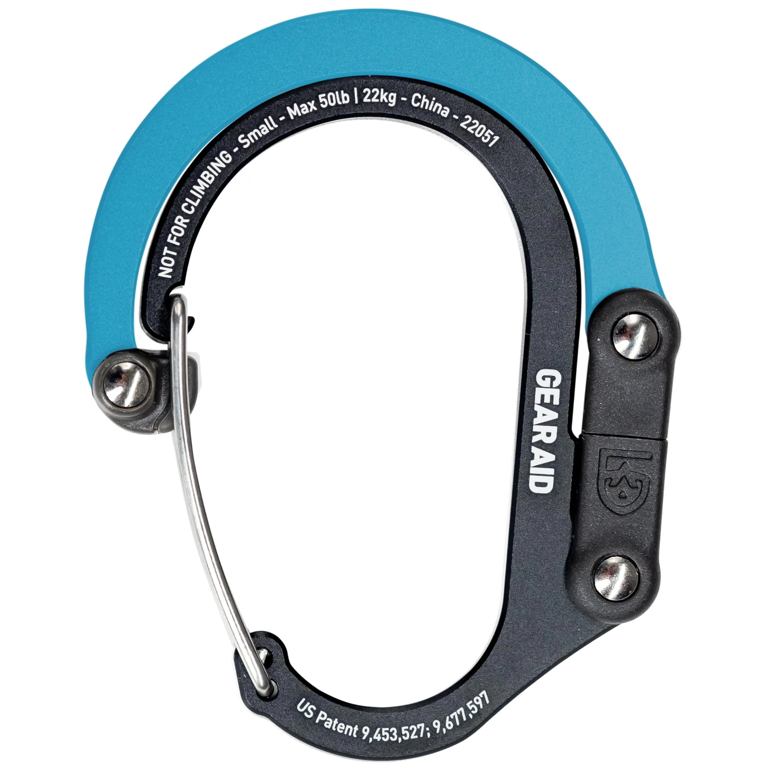 GEAR AID HEROCLIP Small Carabiner Gear Clip and Hook, 22.7 kg (50 lb) Capacity | Aircraft-Grade Aluminum for Hanging Bags, Strollers, Tools - main product image