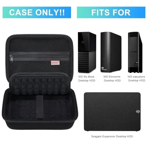 BOVKE Hard Drive Case for Western Digital & Seagate Desktop HDD 6TB-28TB | Shockproof & Durable thumbnail 2