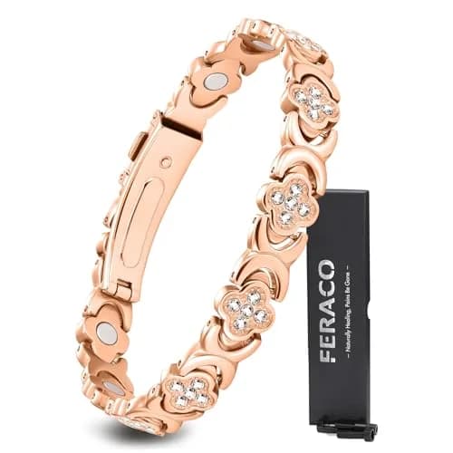 Feraco Pure Copper Magnetic Bracelet for Women | 3800 Gauss, Adjustable, Elegant Gift thumbnail 1
