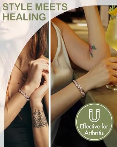 Feraco Pure Copper Magnetic Bracelet for Women | 3800 Gauss, Adjustable, Elegant Gift thumbnail 2