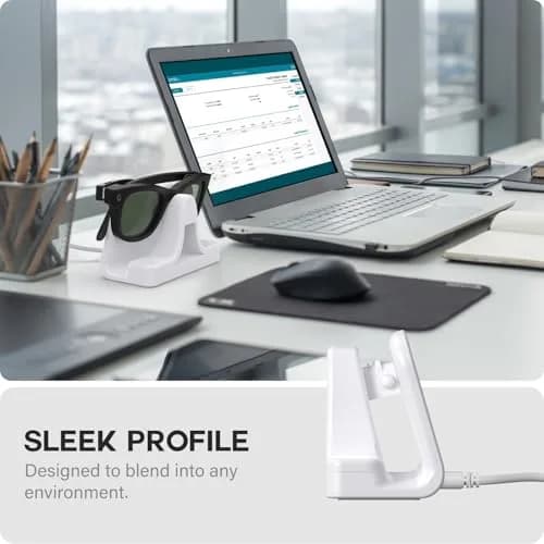 TUSITA Charging Stand & Cable for Ray-Ban Meta Smart Glasses (Gen 1,2) - White | USB-C Power Delivery thumbnail 5