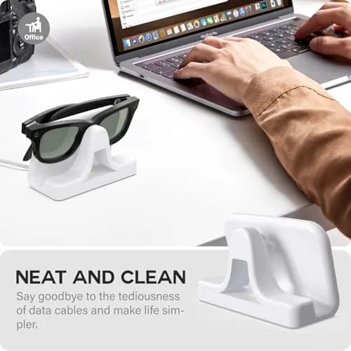 TUSITA Charging Stand & Cable for Ray-Ban Meta Smart Glasses (Gen 1,2) - White | USB-C Power Delivery thumbnail 7