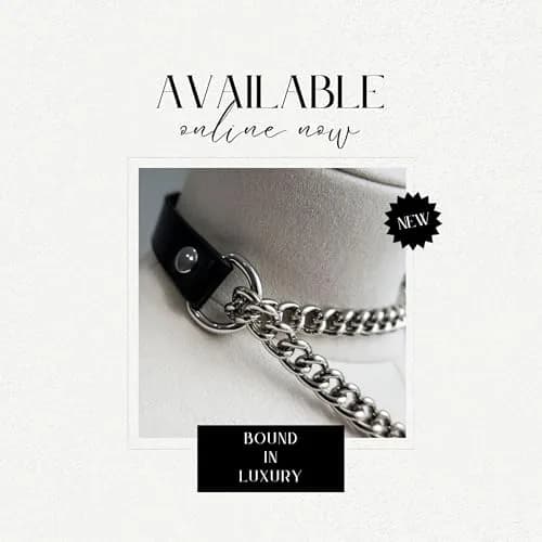 ADEMISHIA Handmade Black Heart O-ring Slip Chain Choker Collar For Women, Adjustable 21.5 inches (54.6 cm) thumbnail 3