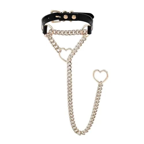 ADEMISHIA Handmade Black Heart O-ring Slip Chain Choker Collar For Women, Adjustable 21.5 cm (8.5 inches) thumbnail 2