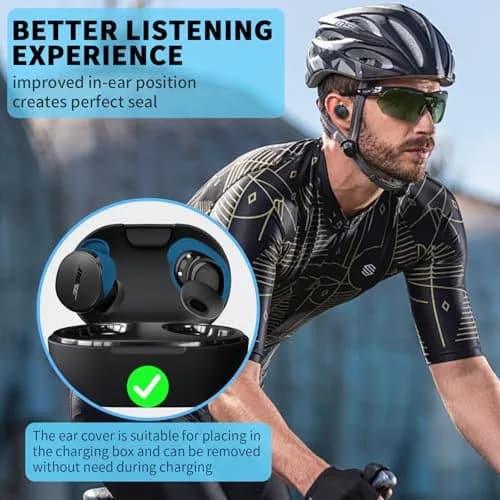 TUDIOW Blue Silicone Ear Tips Covers for New Bose QuietComfort Earbuds (2024) | 3 Pairs S/M/L with Storage Case thumbnail 3