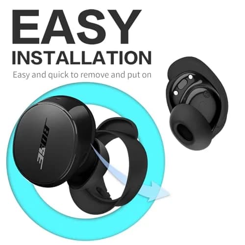 TUDIOW Black Silicone Ear Tips Covers for New Bose QuietComfort Earbuds (2024) - 3 Pairs S/M/L with Storage Case thumbnail 4