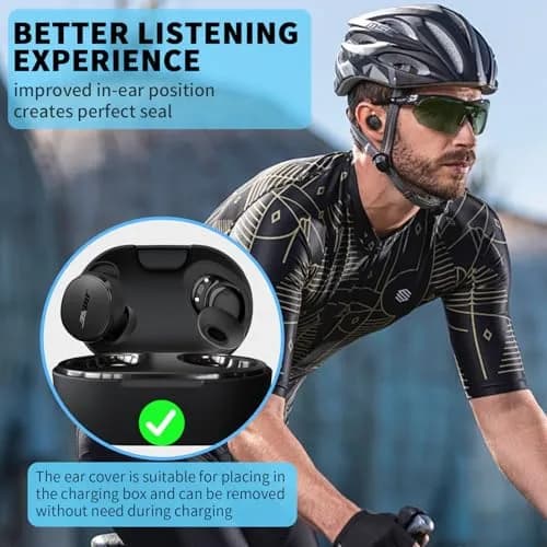 TUDIOW Black Silicone Ear Tips Covers for New Bose QuietComfort Earbuds (2024) - 3 Pairs S/M/L with Storage Case thumbnail 3