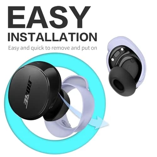 TUDIOW Purple Silicone Ear Tips Covers for New Bose QuietComfort Earbuds (2024) | 3 Pairs S/M/L with Storage Case thumbnail 4