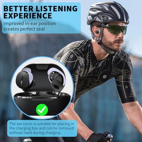 TUDIOW Purple Silicone Ear Tips Covers for New Bose QuietComfort Earbuds (2024) | 3 Pairs S/M/L with Storage Case thumbnail 3
