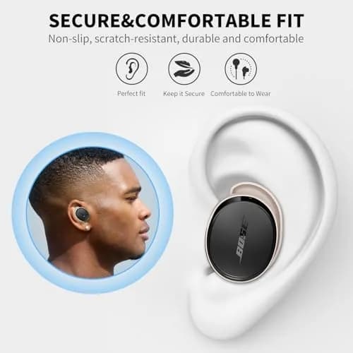 TUDIOW Silicone Ear Tips Covers for Bose QuietComfort Earbuds (2024) - 3 Pairs S/M/L Off-White | Secure Fit for Sports & Active Lifestyles thumbnail 4