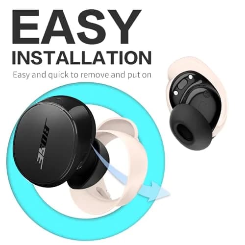 TUDIOW Silicone Ear Tips Covers for Bose QuietComfort Earbuds (2024) - 3 Pairs S/M/L Off-White | Secure Fit for Sports & Active Lifestyles thumbnail 5