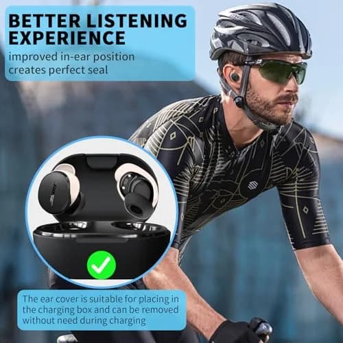 TUDIOW Silicone Ear Tips Covers for Bose QuietComfort Earbuds (2024) - 3 Pairs S/M/L Off-White | Secure Fit for Sports & Active Lifestyles thumbnail 3