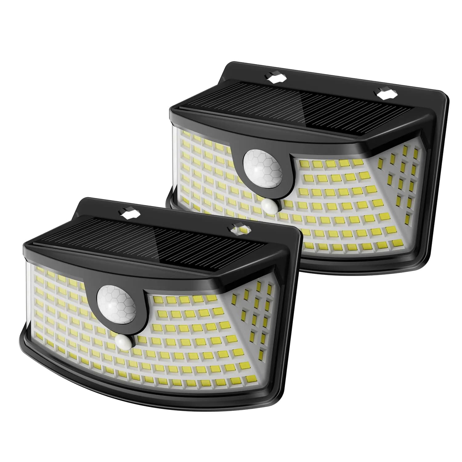 Aootek Solar Motion Sensor Lights Outdoor 120 LEDs | 2 Pack, Waterproof, 270° Wide Angle, Black