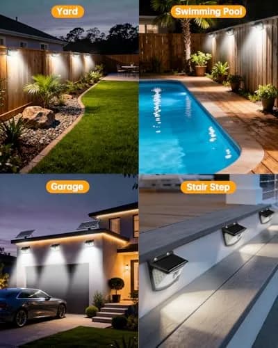 Aootek Solar Motion Sensor Lights Outdoor 120 LEDs | 2 Pack, Waterproof, 270° Wide Angle, Black thumbnail 7