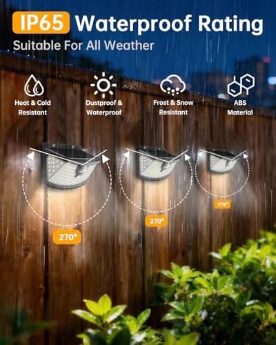 Aootek Solar Motion Sensor Lights Outdoor 120 LEDs | 2 Pack, Waterproof, 270° Wide Angle, Black thumbnail 2
