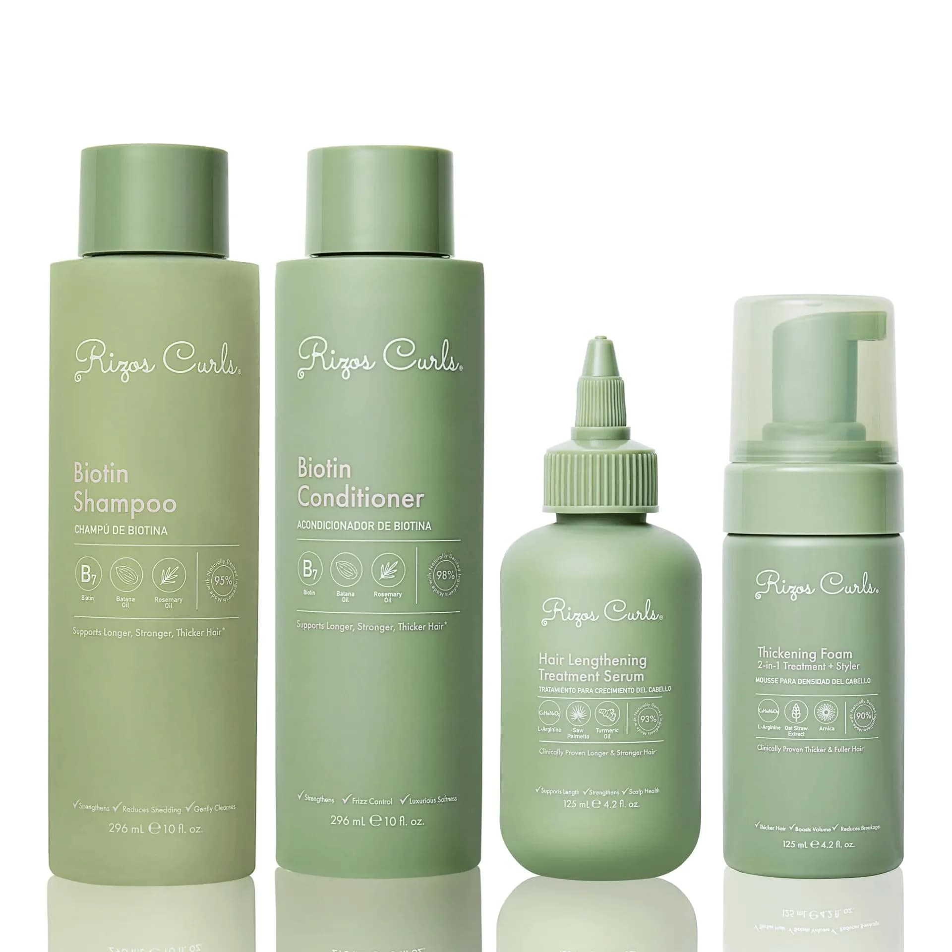 Rizos Curls Complete Lengthening & Thickening Collection 32oz (2x16oz) | Nourish & Promote Hair Growth
