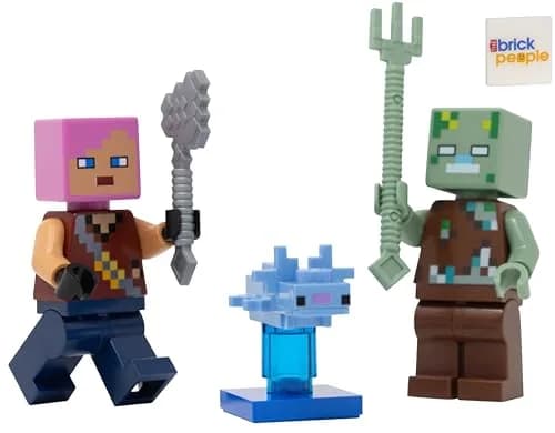 LEGO Minecraft: Adventurer with Drowned & Axolotl | 6+ | Authentic LEGO Figure for Kids thumbnail 1