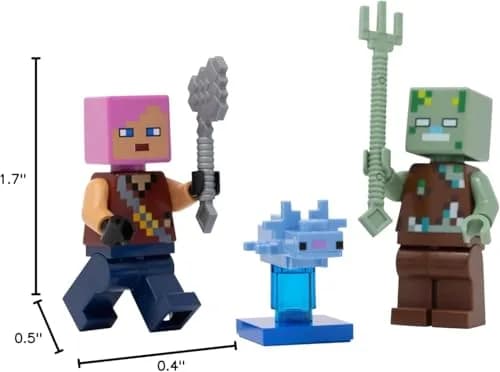 LEGO Minecraft: Adventurer with Drowned & Axolotl | 6+ | Authentic LEGO Figure for Kids thumbnail 4